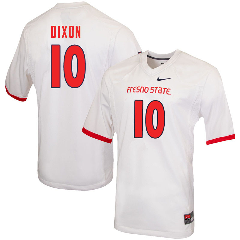 Men #10 Peyton Dixon Fresno State Bulldogs College Football Jerseys Sale-White - Click Image to Close